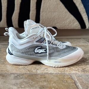 Lacoste White and Gray Athletic Shoes